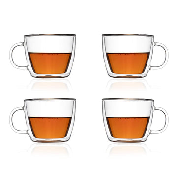 Double Wall Glass Sauve Mug (250 ml) (Pack of 4)